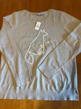 LOFT Outlet Crewneck Sweater with White Fox Outline